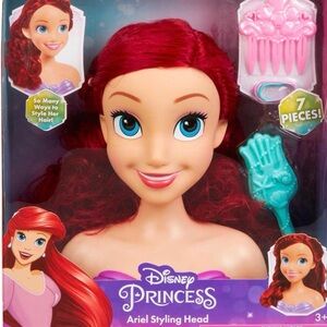 Disney Princess Ariel Styling Head- 7 Pieces- Ariel From The Little Mermaid- NEW